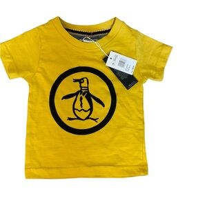 Toddler Boys Original Penguin T-Shirt Size 12 Months Golf Mustard Crew Neck